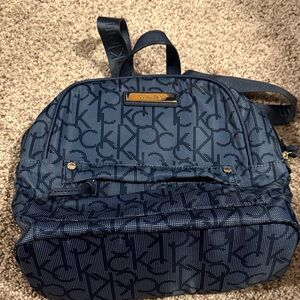 Calvin Klein Navy Blue Monogram Backpack